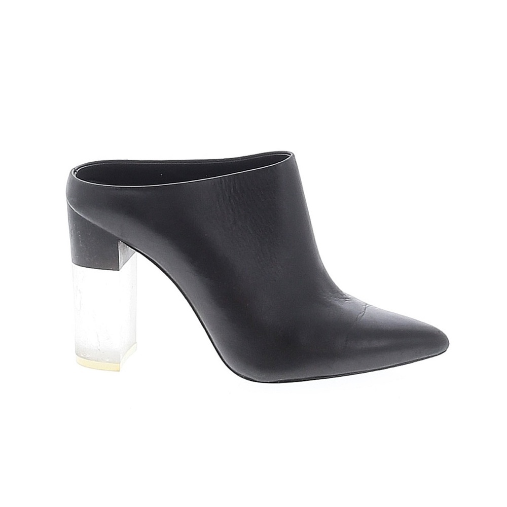 Elegant Black Mules with Acrylic Heel